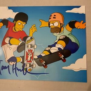 Skateboard tony hawk signed Simpsons autograph Powell Peralta bones brigade